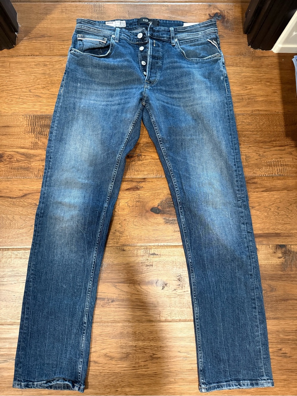 Men's Slim Replay Straight Blue Denim Jeans